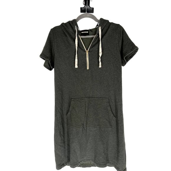 Monrow green star short sleeve hooded dress S - Picture 1 of 6